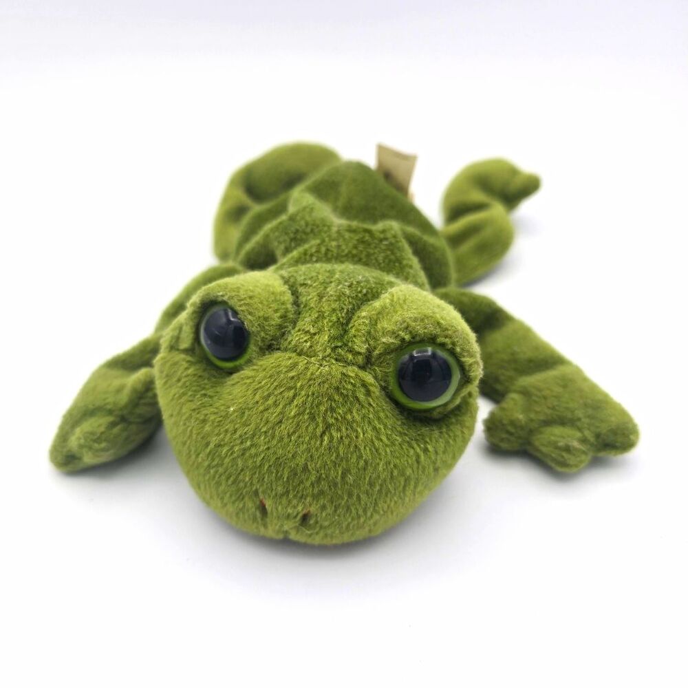 Vintage 1996 Ganz FRANKY FROG Plush CH1604 Beanbag Green Toy 9" Flawless Tag